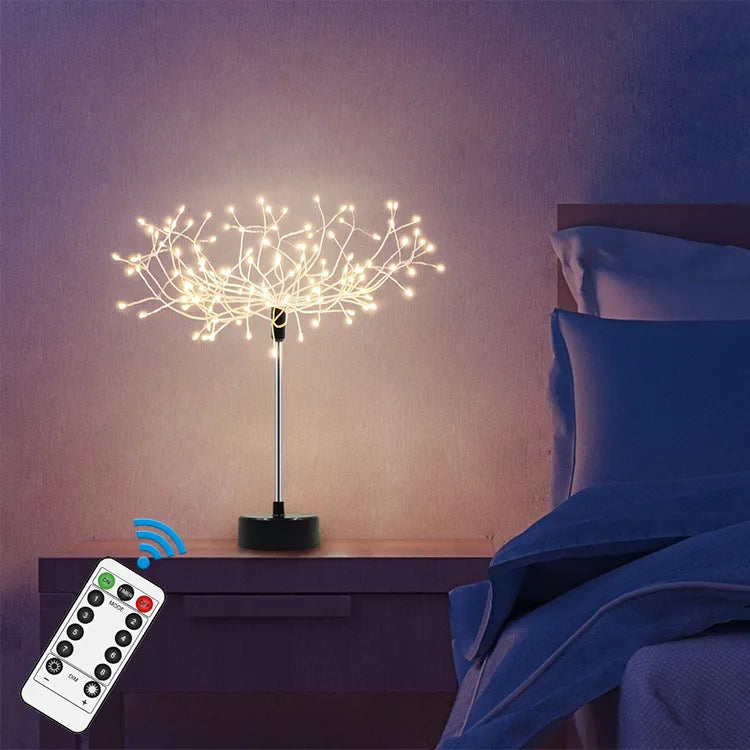 24 LED Table Lamp USB Power Fairy Flower Tree Night Light Bedroom Bedside Living Room Desktop Decoration Desk Lamp Night Lights