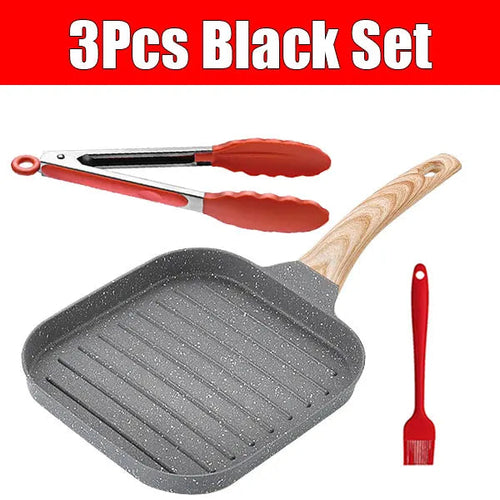 Nonstick Grill Pan for All Stove 19cm/7.5 Inch Square Steak Grilling